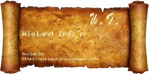 Wieland Irén névjegykártya